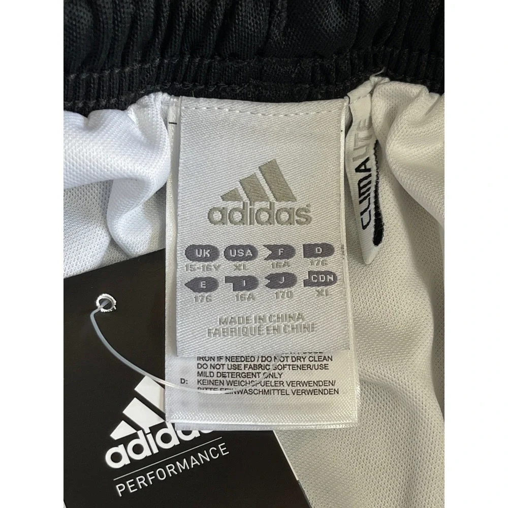 Adidas Performance Climalite Soccer Shorts Lined Black Blue Youth XL